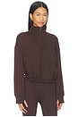 view 3 of 5 Sian Cropped Half Zip Midlayer in Coffee Bean