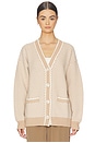 view 2 of 5 Tarran Stitch Knit Cardigan in Light Taupe