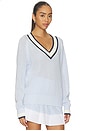 view 2 of 4 Maurice V-neck Sweater in Xenon Blue
