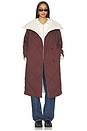 view 1 of 5 Annalise Reversible Wrap Coat in Deep Mahogany & Birch