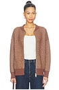 view 1 of 4 Zenia Zip Through Knit Jacket in Nutmeg