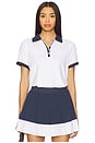 view 1 of 4 Wisley Performance Polo Top in White & Blue Nights