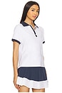view 2 of 4 Wisley Performance Polo Top in White & Blue Nights