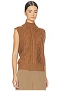 view 2 of 4 Joilette Roll Neck Vest Top in Caramel Pecan