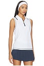 view 2 of 4 Cammie Performance Tank Top in White & Blue Night