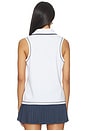 view 3 of 4 Cammie Performance Tank Top in White & Blue Night