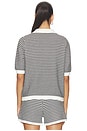 view 3 of 5 Gaelle Polo Knit Top in Snow White & Black