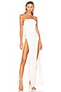 view 1 of 3 High Zip Slit Backless Gown in White