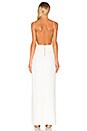 view 3 of 3 High Zip Slit Backless Gown in White