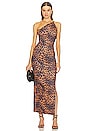 view 1 of 3 Strappy One Shoulder Maxi Dress in Leopard