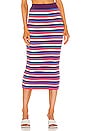 view 1 of 4 Varigated Rib Skirt in Blue Multi Stripe