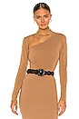 view 1 of 4 Cut Shoulder Top in Camel