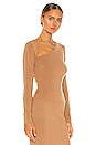 view 2 of 4 Cut Shoulder Top in Camel