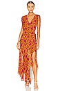 view 1 of 3 Dovima Dress in Hot Orange Multi