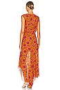 view 3 of 3 Dovima Dress in Hot Orange Multi