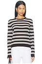 view 1 of 4 Frankie Cashmere Pullover in Espresso & Ivory