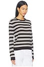 view 2 of 4 Frankie Cashmere Pullover in Espresso & Ivory