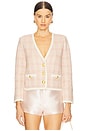 view 1 of 5 Claudine Knit Jacket in Off White & Pink Clay