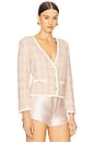 view 2 of 5 Claudine Knit Jacket in Off White & Pink Clay
