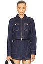 view 1 of 4 Patty Fitted Long Sleeve Jacket in Indigo Rinse