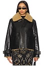 view 1 of 4 Danika Shearling Jacket in Shiny Black