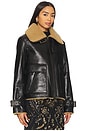 view 2 of 4 Danika Shearling Jacket in Shiny Black