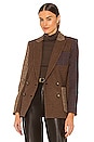 view 1 of 6 Faustine Dickey Jacket in Camel & Blue