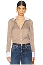 view 1 of 5 Amelia Shirt in Whisky & Off White