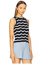 view 2 of 4 Cropped Jerrel Knit Tank in Navy, Off White, & Bluebell