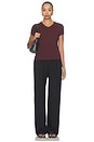view 4 of 4 Devin V-neck Tee in Raisin