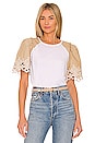 view 1 of 4 Briana Tee in White & Light Khaki