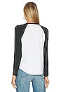 view 3 of 4 Mason Baseball Tee in White & Emerald