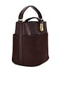 view 4 of 5 The Crest Lock Bucket Bag in Chestnut