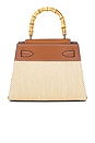 view 3 of 5 BOLSO CON ASA SUPERIOR RAFFIA DASH in Hazelwood Natural