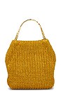 view 3 of 5 Small Raffia Slouch Bag in Gold