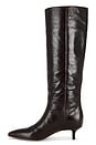 view 5 of 5 Lisa 45 Tall Shaft Boot in Dark Raisin Shiny Crackled Leather