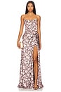 view 1 of 3 ROBE CECILIA in Chocolate Peony Print