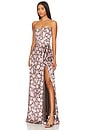 view 2 of 3 VESTIDO CECILIA in Chocolate Peony Print