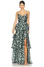 view 1 of 3 Caterina Dress in Emerald Peony Print