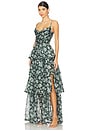view 2 of 3 Caterina Dress in Emerald Peony Print