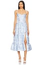 view 1 of 5 Lorenza Midi Dress in Chambray Blue Baroque