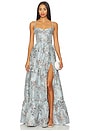 view 1 of 4 Lucetta Gown in Light Blue Lilibet Brocade