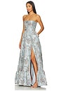 view 2 of 4 Regina Gown in Light Blue Lilibet Brocade