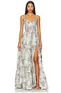 view 1 of 4 Lucetta Gown in Stone Lilibet Brocade
