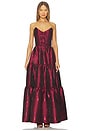 view 1 of 4 Vida Gown in Garnet Barooue Floral