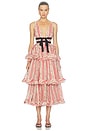view 1 of 4 VESTIDO VALENCIA  in Red Floral Stripe