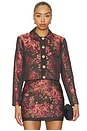 view 2 of 6 Archie Jacket in Dark Rose Brocade