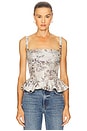 view 1 of 4 Effie Top in Stone Lilibet Brocade