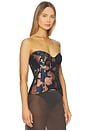 view 2 of 5 Carolena Top in Navy Tudor Rose Brocade