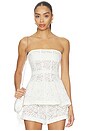 view 1 of 6 Rebecca Top in White Rose Lace